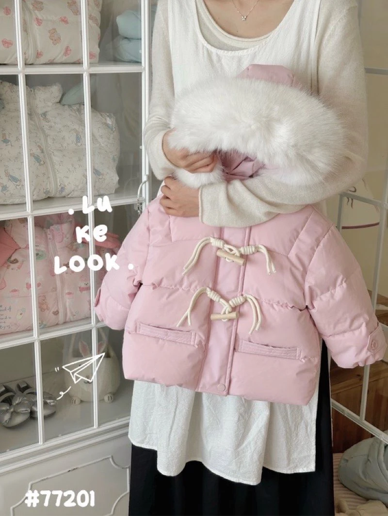 女童儿童羽绒服宝宝短款上衣外套大毛领冬季新款中小童女童