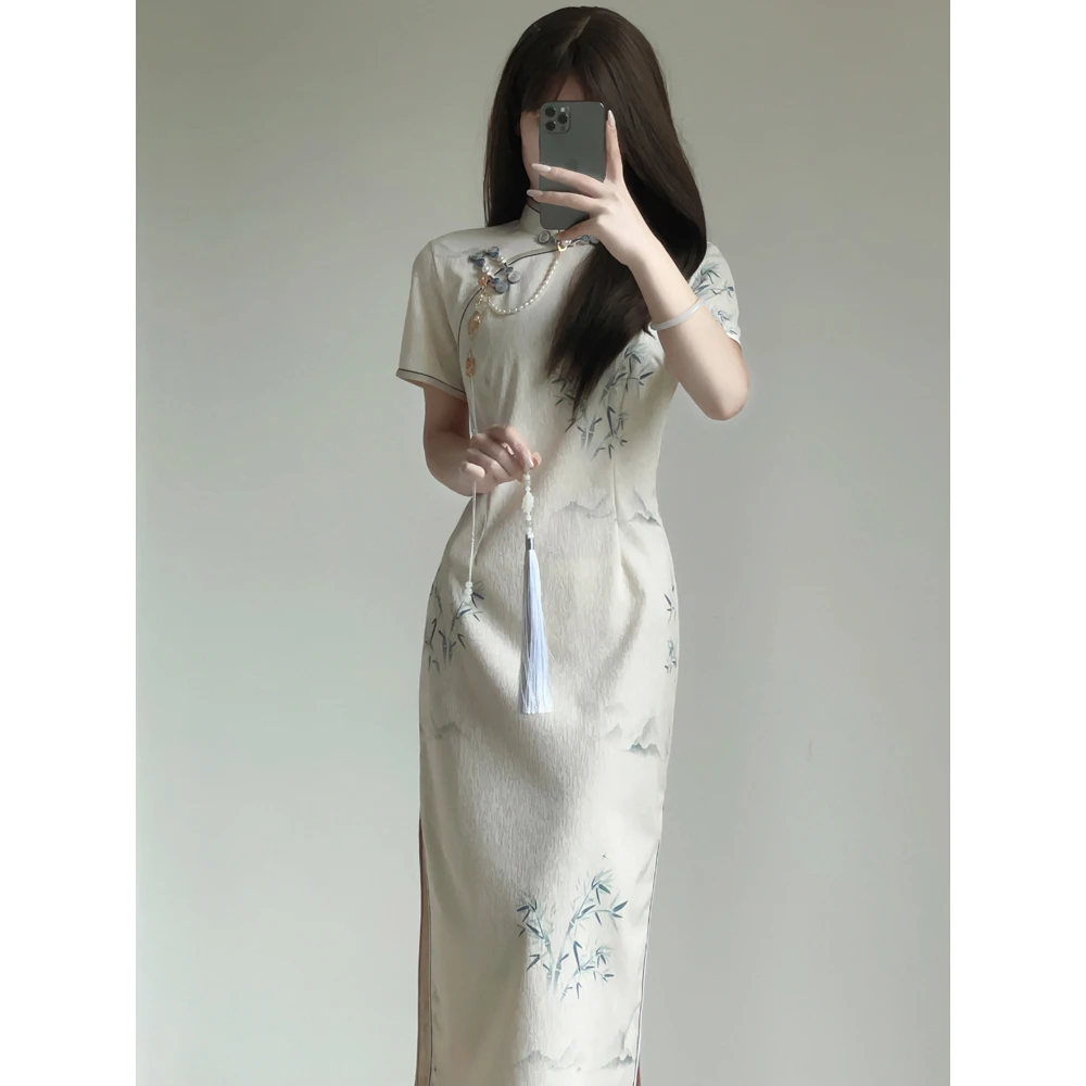 改良2025夏季少女年轻款新中式复古民国风蕾丝旗袍修身气质高级感