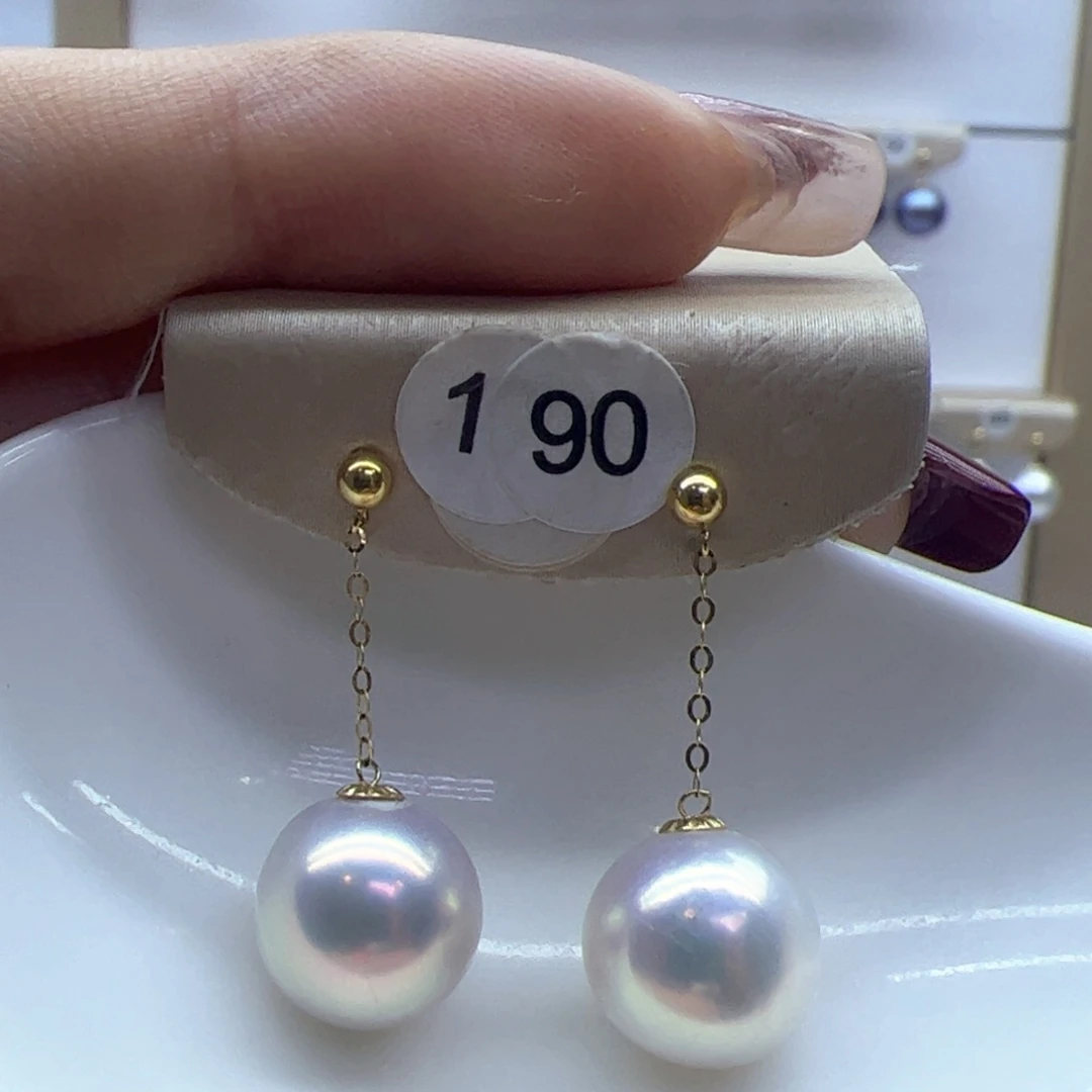 淡水珍珠耳饰18K金镶嵌