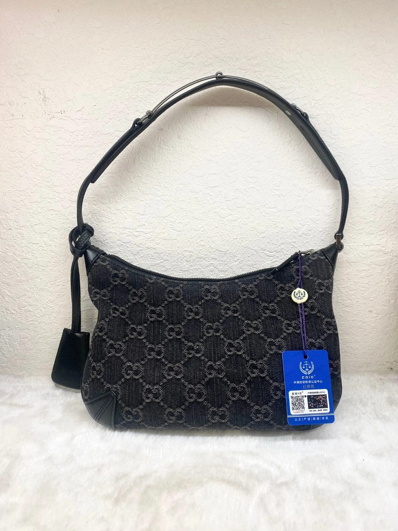 95新 GUCCI/古驰 118040 古驰丹宁牛仔腋下包