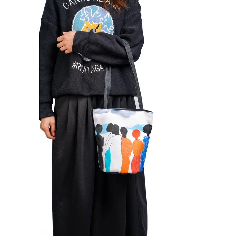 无则艺【拉链水桶包】艺术I小众百搭百搭休闲单肩好多人看海水桶包