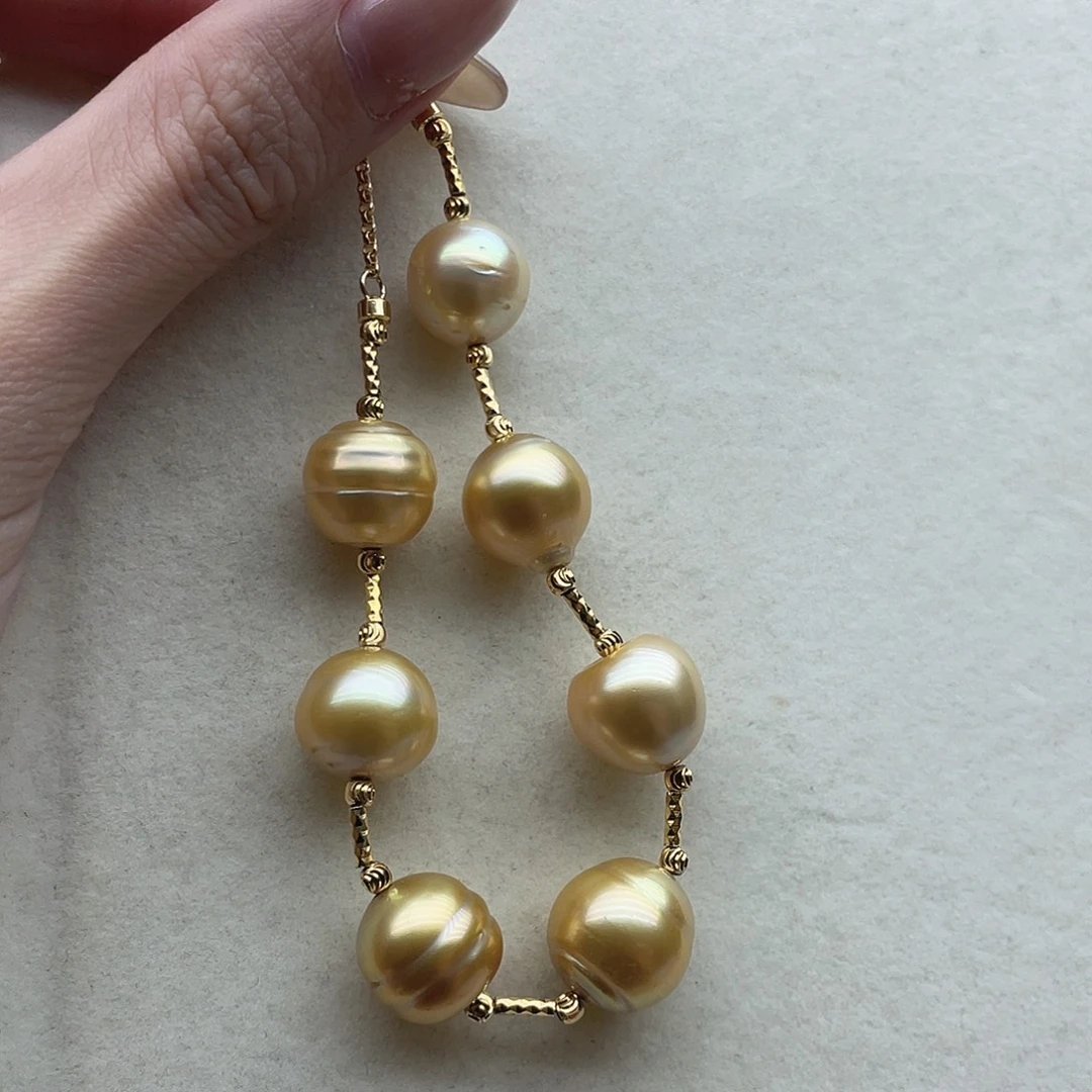 银S925镶嵌手链70海水珍珠