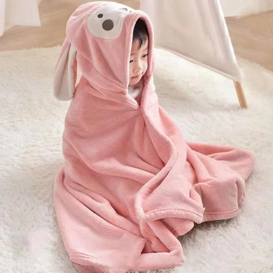 儿童居家浴袍一个，柔软舒适，70*140cm，售后联系客服，不发毛巾架