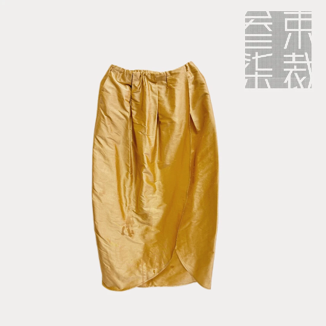 A710【落日】桑蚕丝时尚显瘦松紧腰设计课花苞休闲半身裙