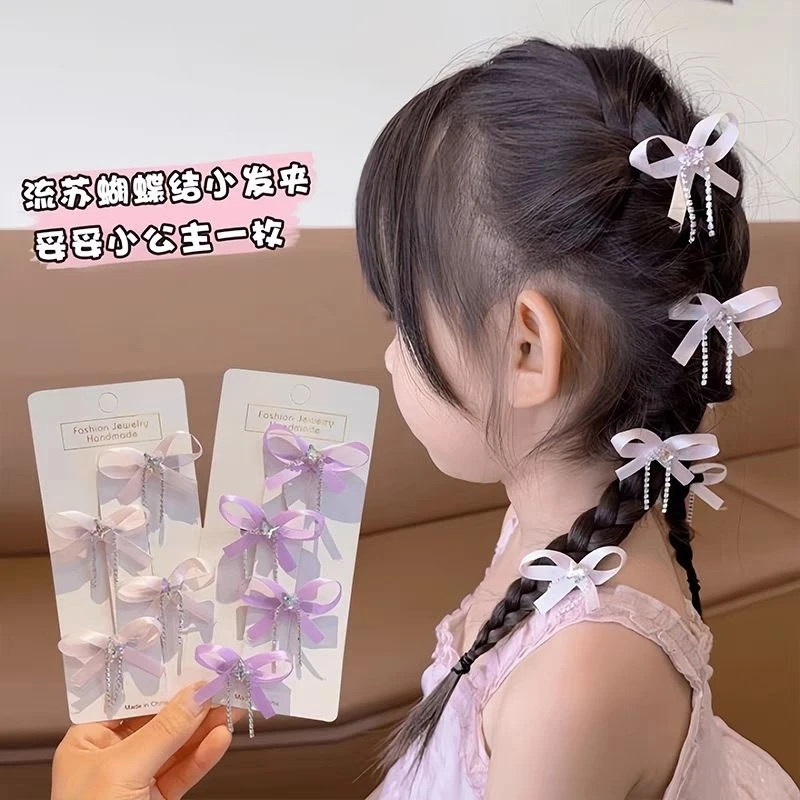 小仙女发饰小号蝴蝶结流苏发夹超仙发卡夹子头饰网红爆款