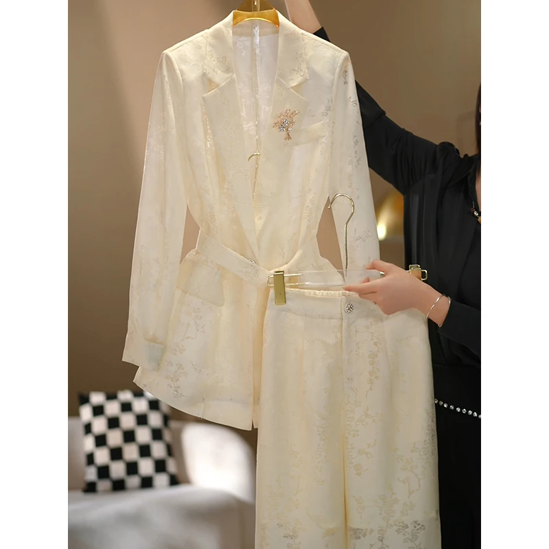 【伊美轻奢】2025夏季新款米杏色女神范气质时尚休闲修身女装套装