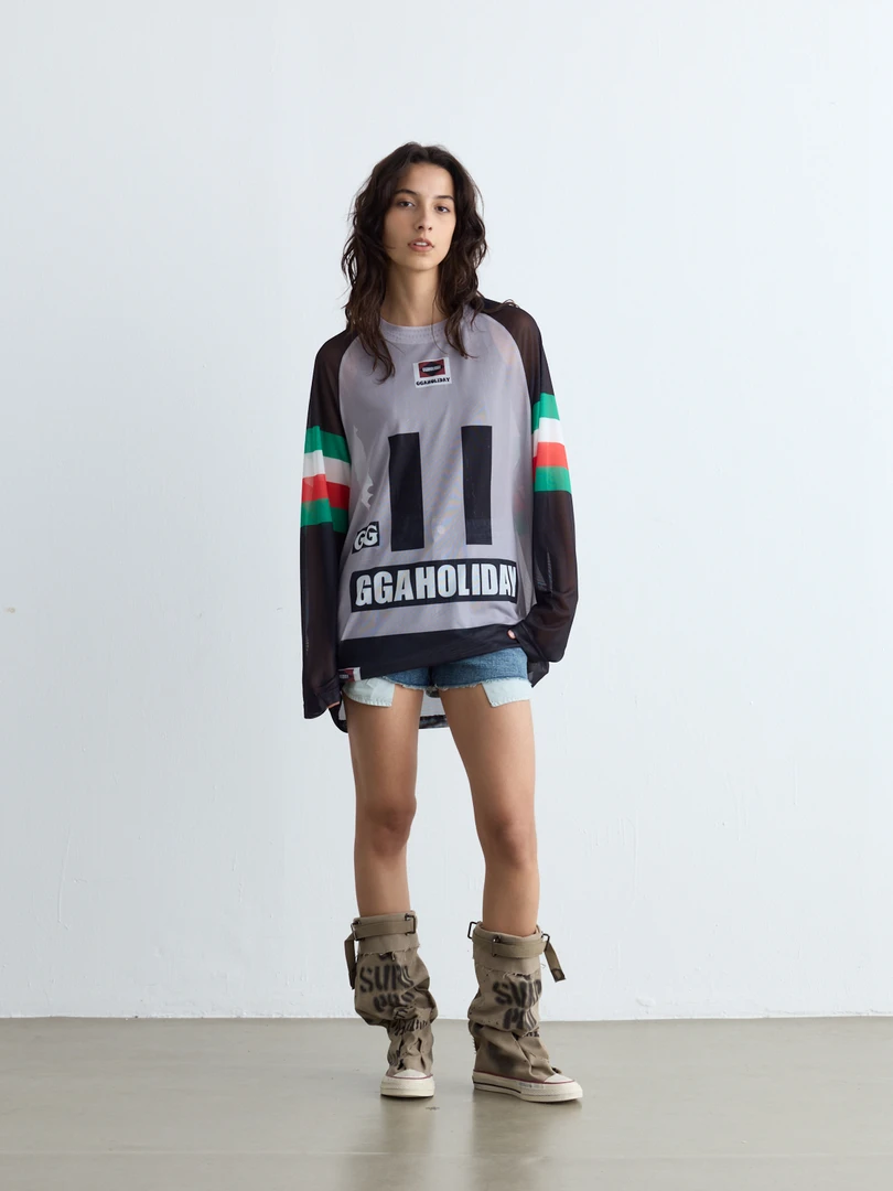 GGAHOLIDAY美式休闲宽松潮流撞色时尚百搭透气薄款长袖T恤-152143