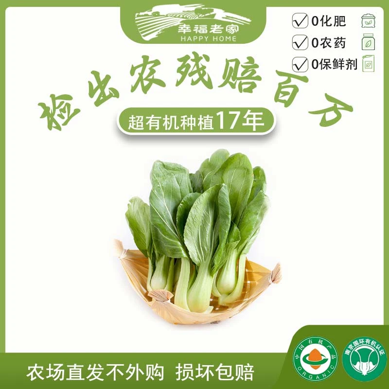 幸福老家有机油菜1斤 新鲜采摘 农场直发 零农药零化肥