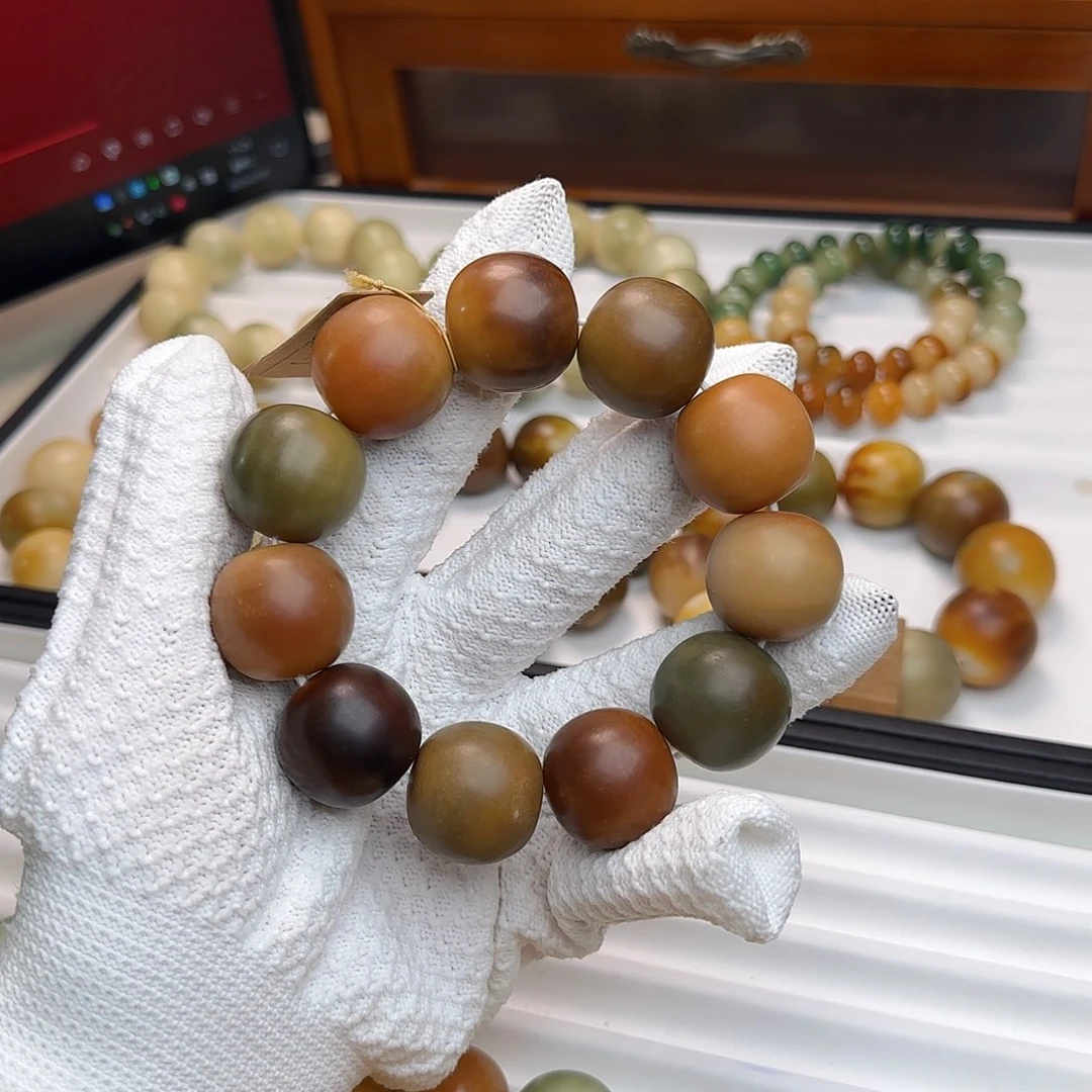 菩提根/象牙果手串卡24干磨苹果中瑕