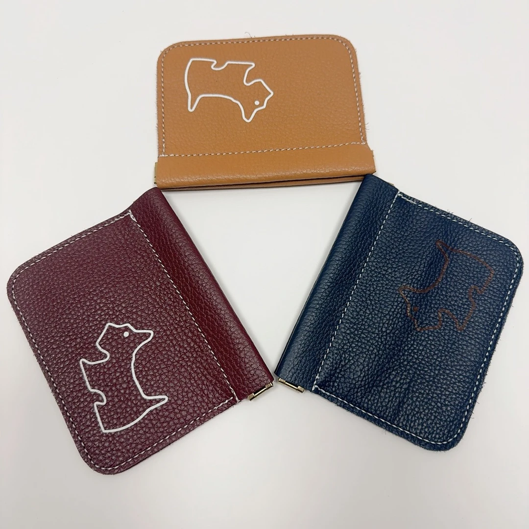 马卡龙糖果色牛皮弹片收纳包零钱包自动开合卡包首饰饰品收纳包