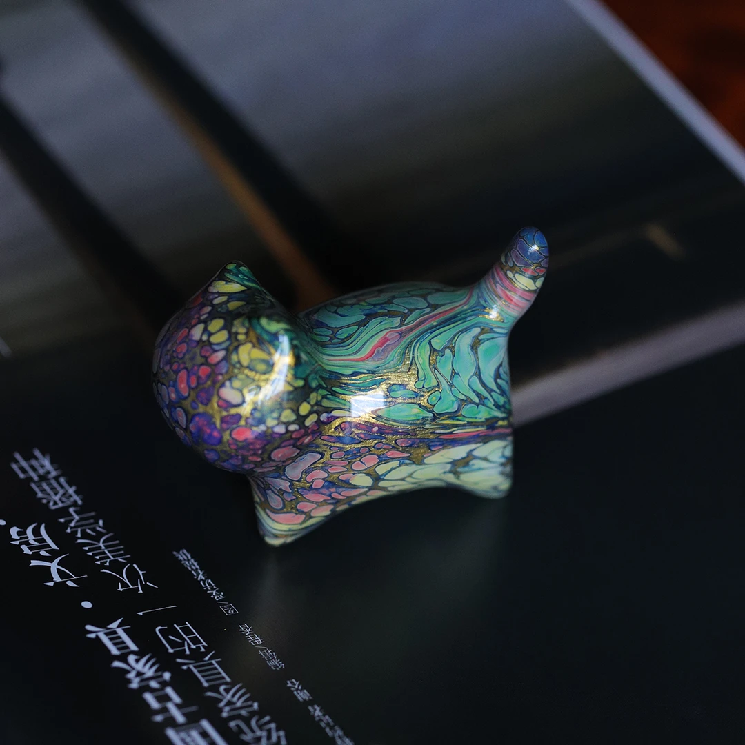 大漆檀木小猫咪小把件室内摆件节日礼物创意礼品玩具送女友