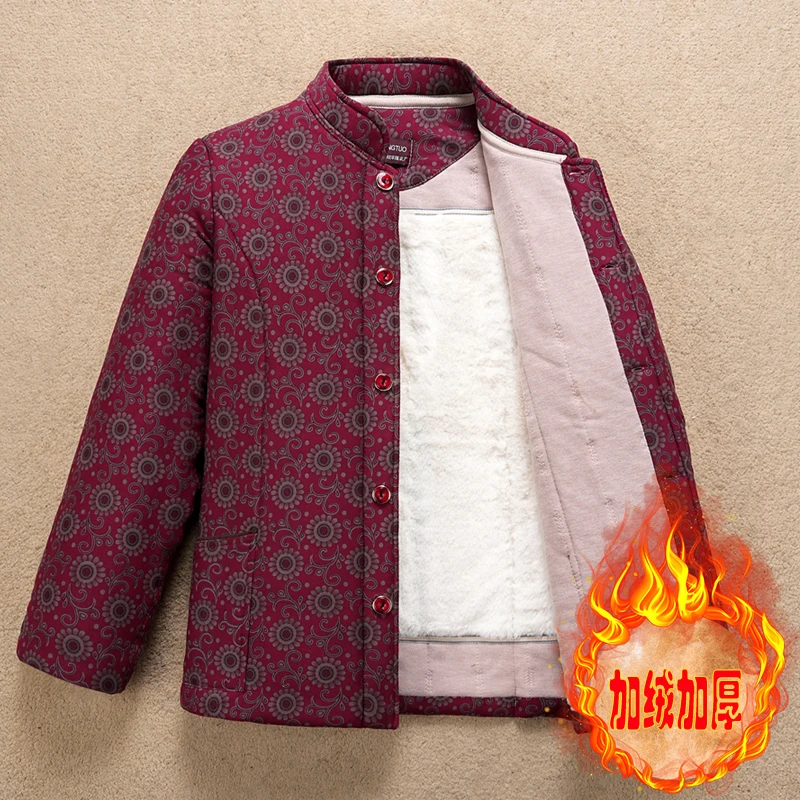 冬装驼绒棉衣女老年人居家外套老太太加厚加绒棉服妈妈贴身小棉袄