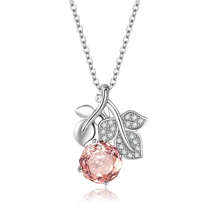 轻奢时尚 高碳冰花切-玫瑰吊坠 xbj563