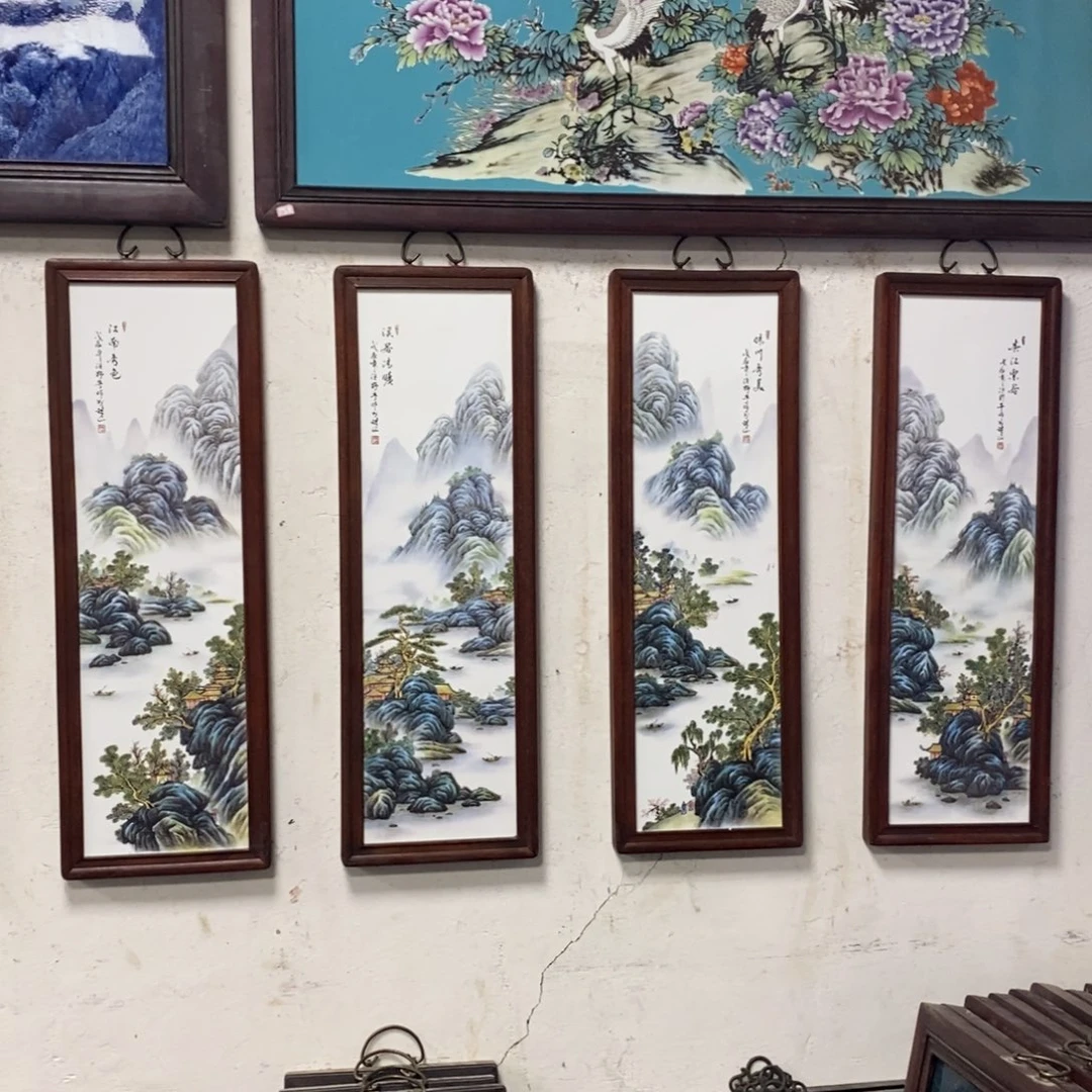 瓷片80*28*4景德镇瓷板画柴窑烧制
