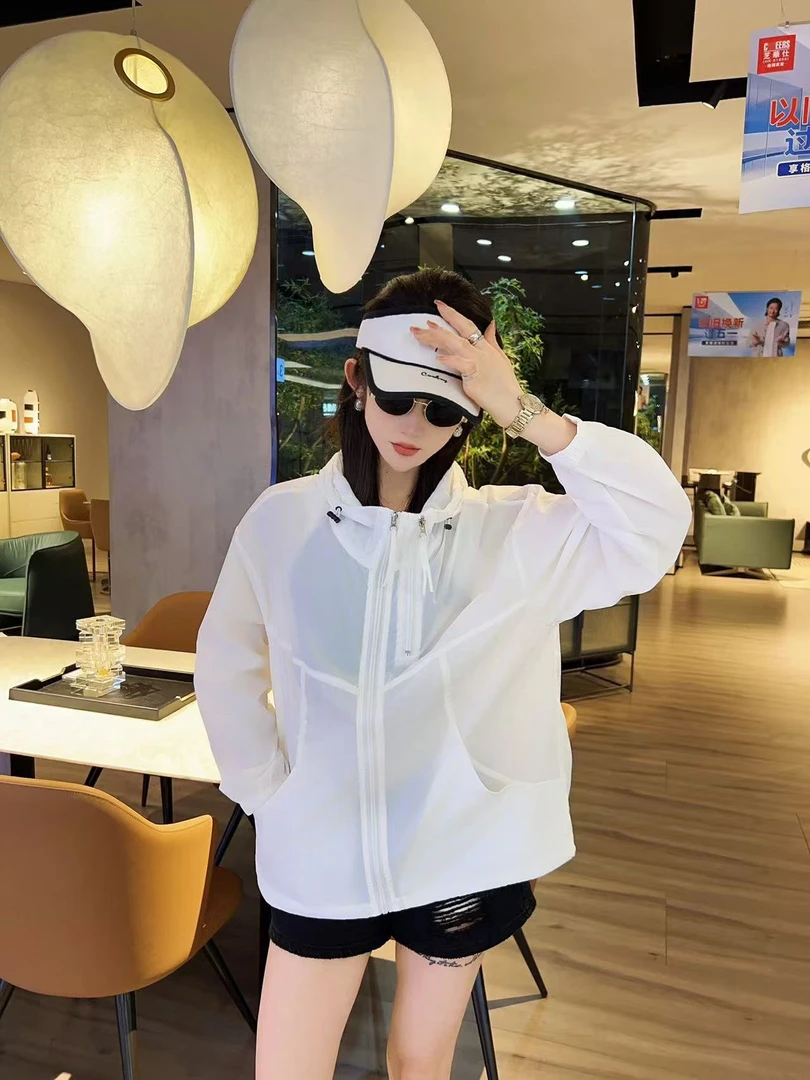 少量现货-803夏新款时尚显瘦百搭休闲宽松连帽防晒衣外套