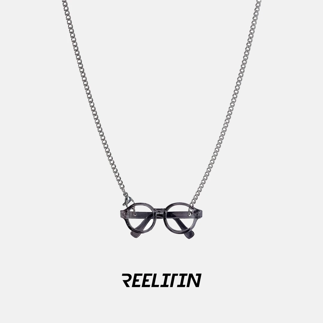 钛钢项链 「月亮住进你的眼睛 我以为那是另一片海 渔火通明」项链