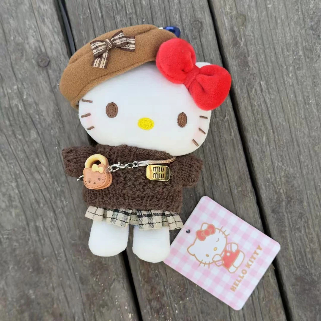 正版英伦风HelloKitty包包挂件可爱diy玩偶生日礼物钥匙扣