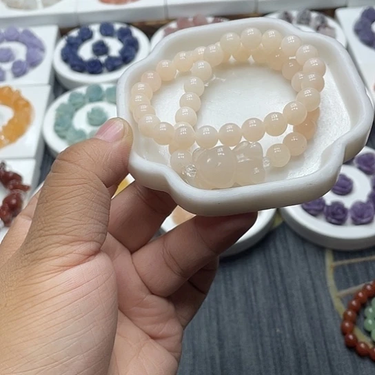 石英质玉（非洲翠）合金手串
