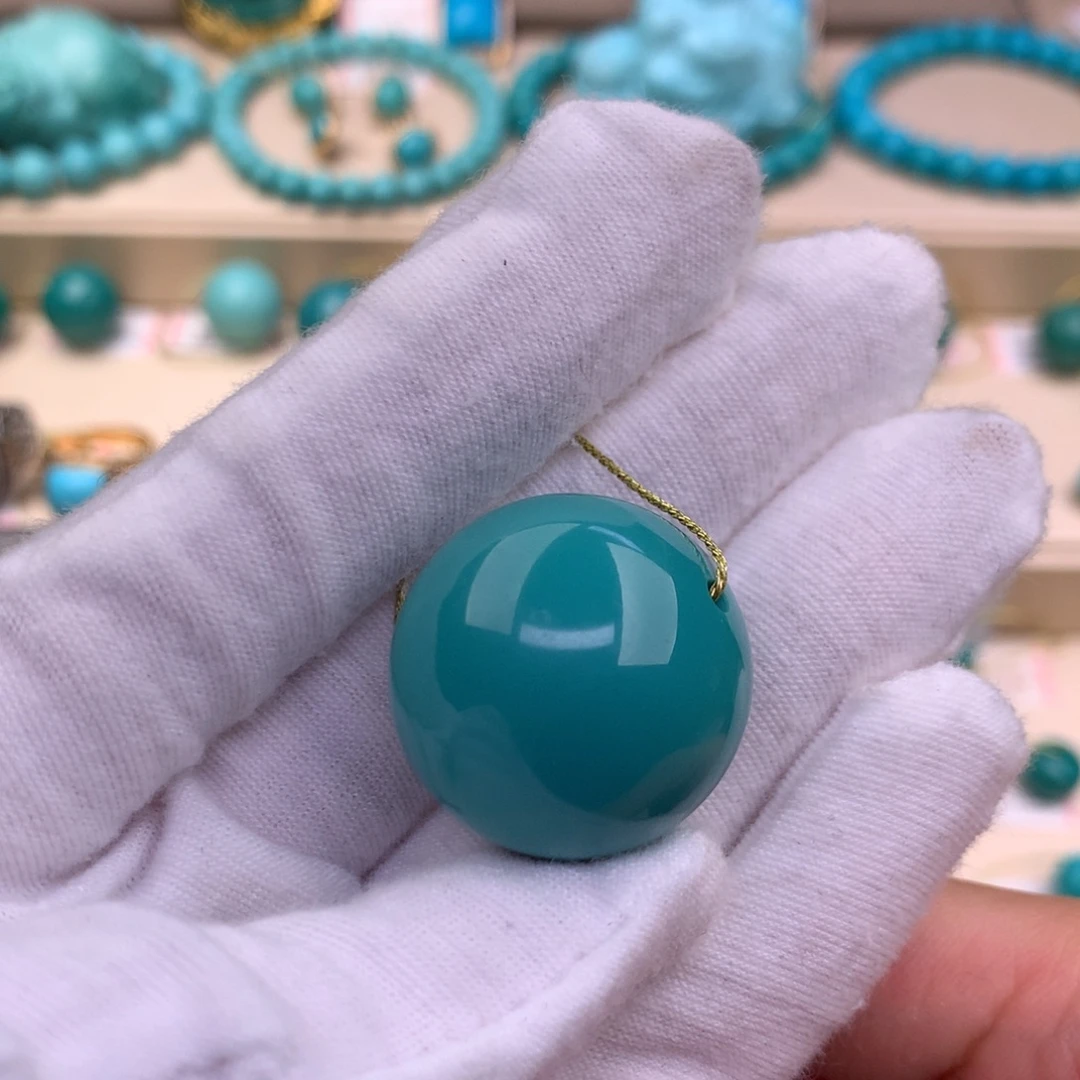 未镶嵌绿松石珠宝奇石24.6mm