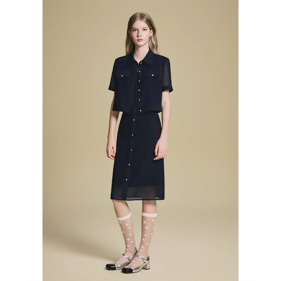 【真两件】PSALTER诗篇2025年夏季新款3D绞综工艺连衣裙6C65205363