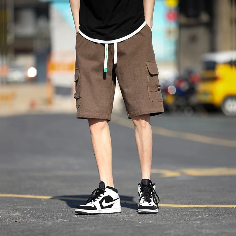 90-280斤夏季男士宽松短裤凉感薄款工装裤多口袋五分裤胖子大码男