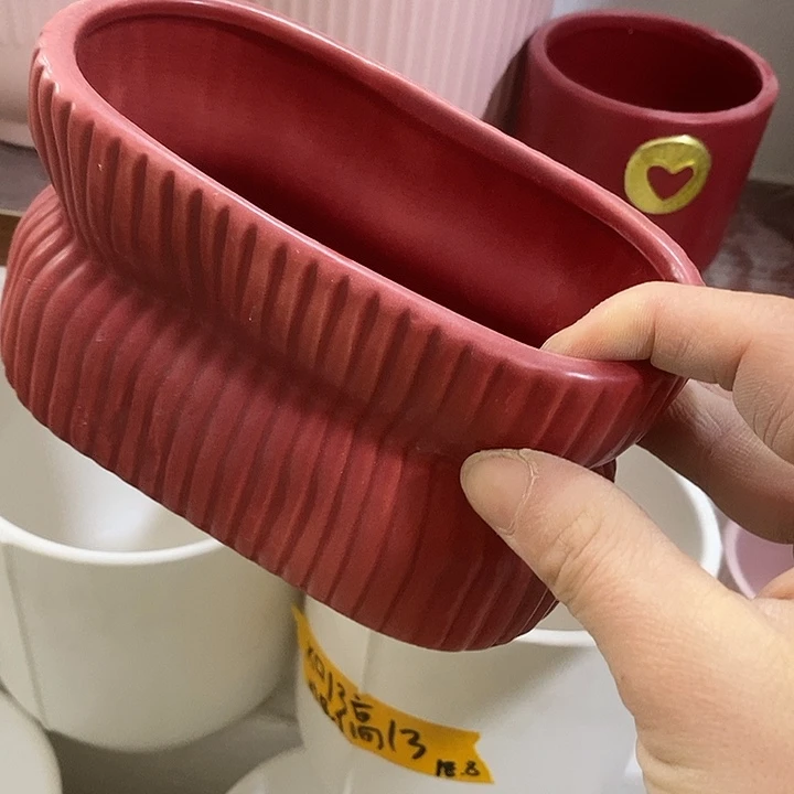 陶盆有孔 瑕疵针孔漏釉介意勿拍外高 8外口13*7