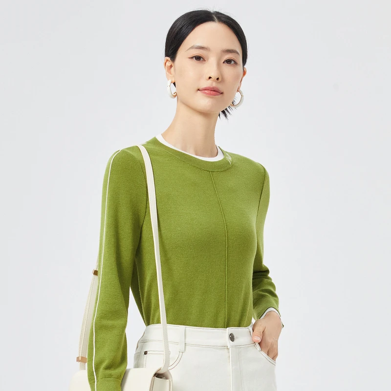 娜尔思轻奢百搭时尚秋冬显瘦女士防风保暖优雅针织衫NZ03372W0