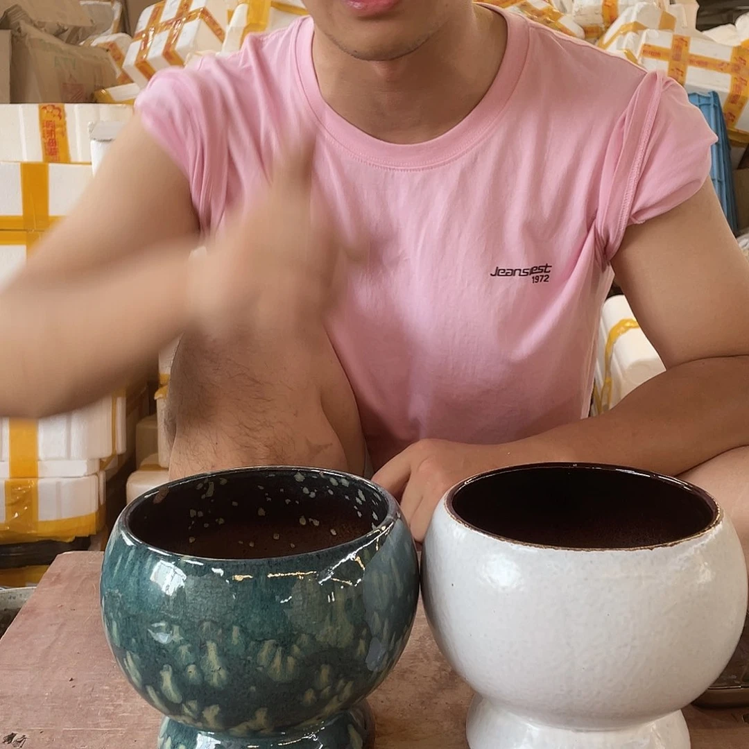 宜兴紫砂粗陶花盆