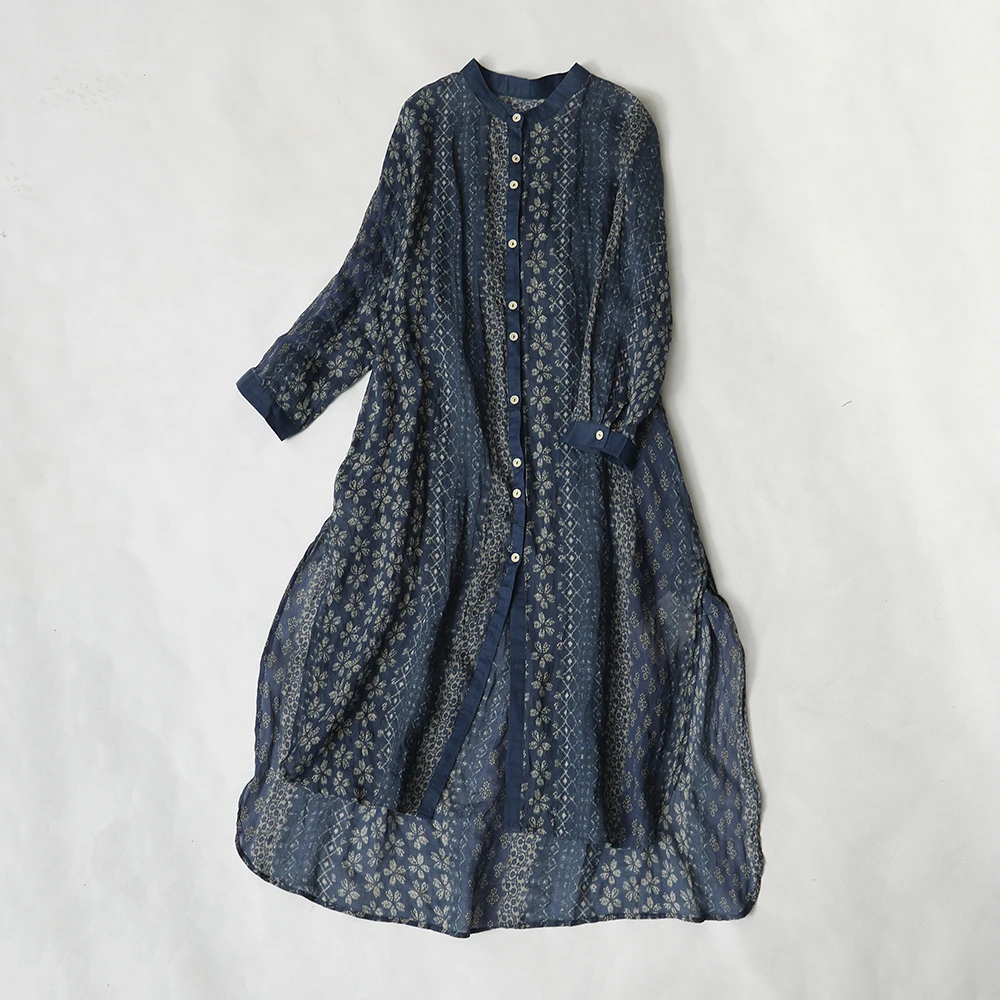 【七喜棉麻】苎麻长款开衫ZM5917