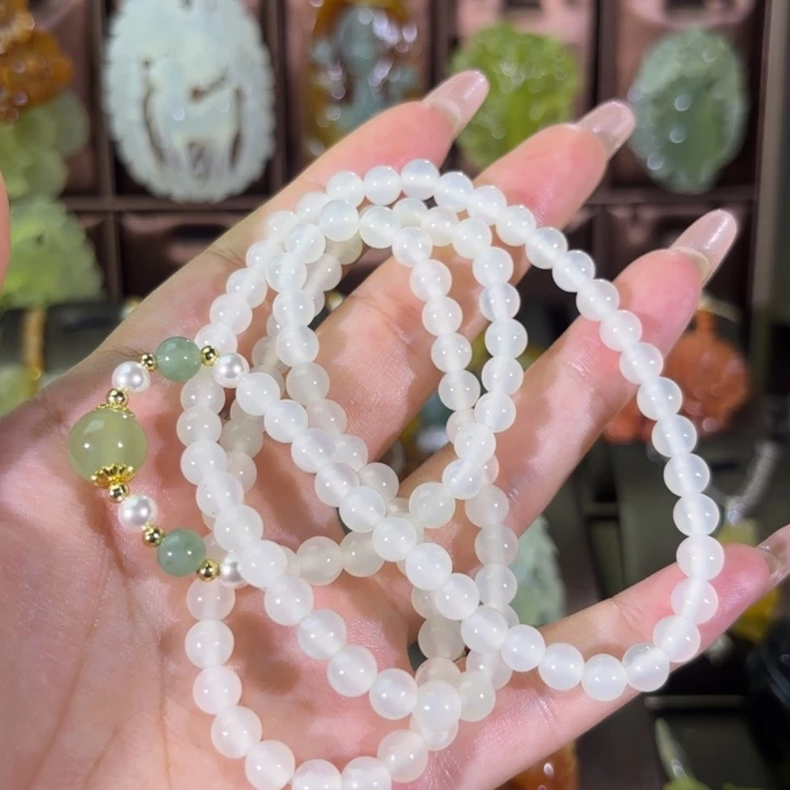 蛇纹石玉合金颈饰米*