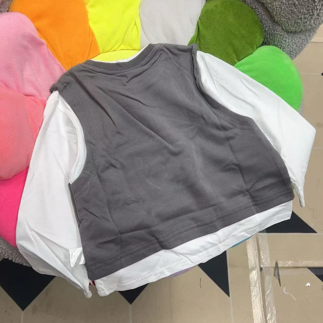 GG695 儿童春款拼接假两件卫衣 不加绒