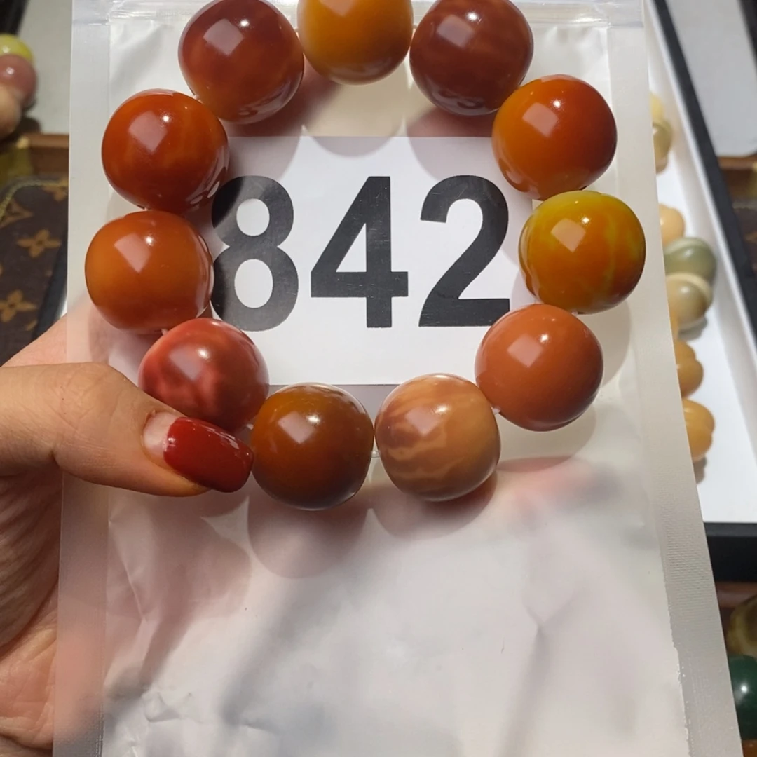 白玉菩提手串胖*墩842高货干磨