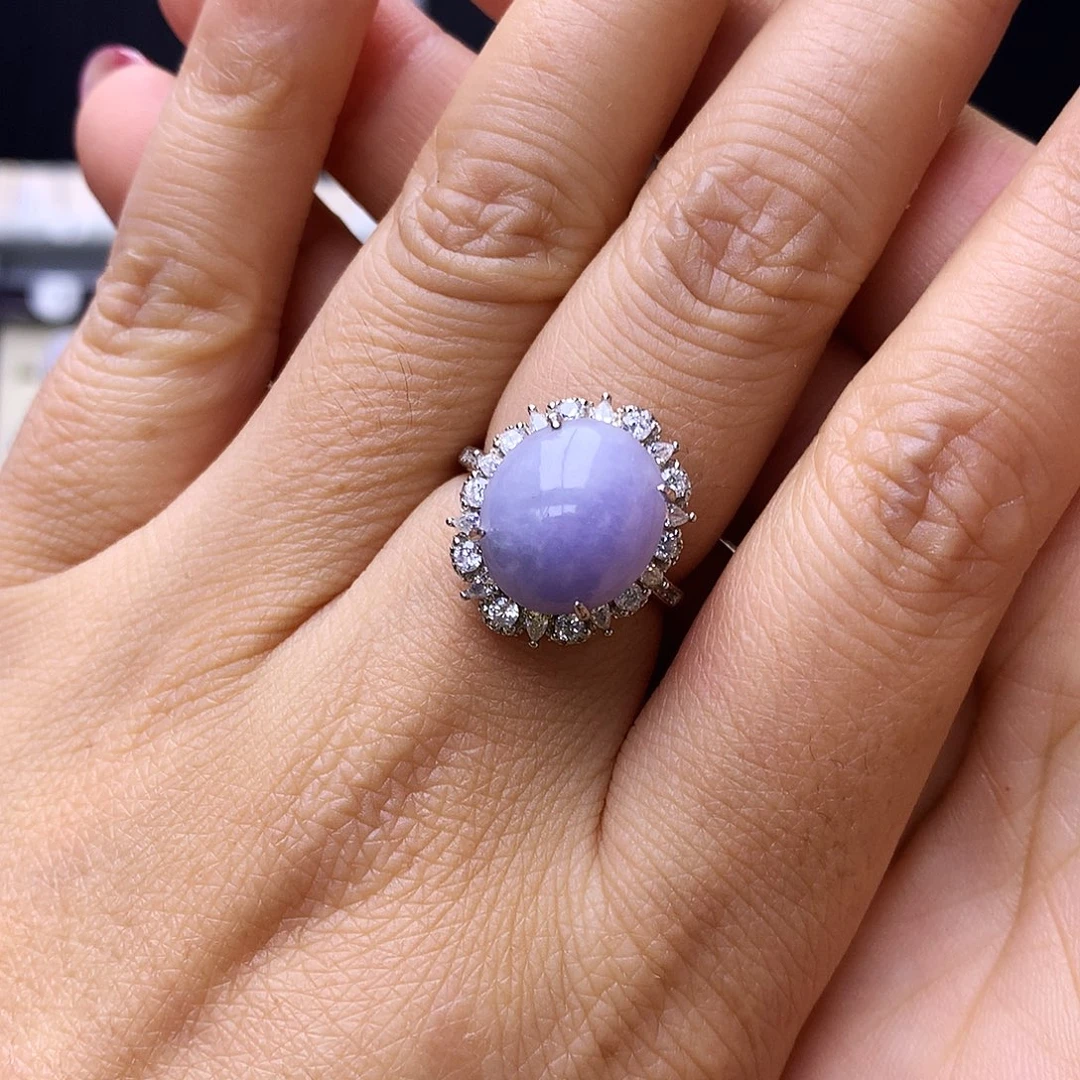 银S925镶嵌戒指翡翠芊*