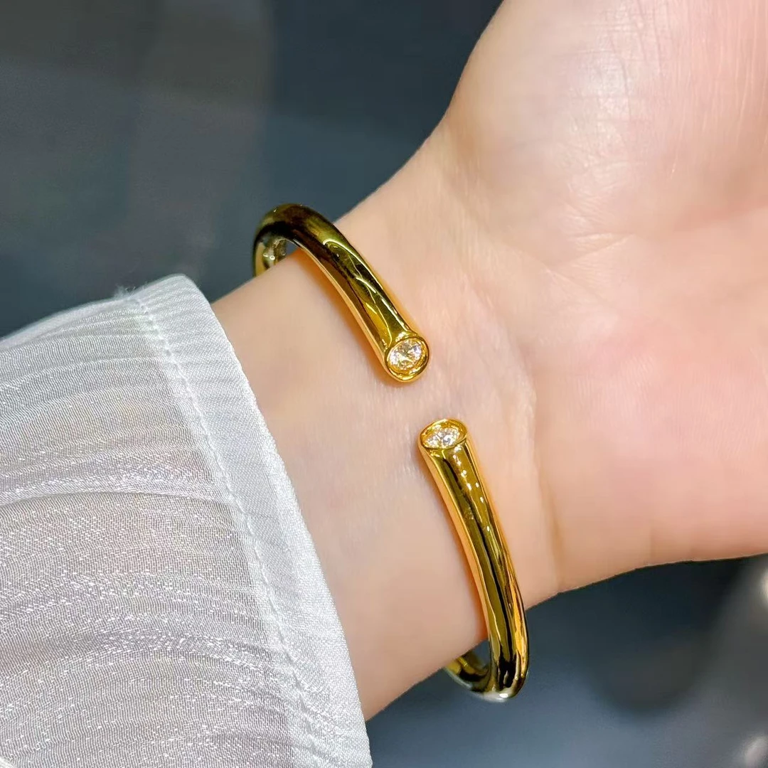 【小鹏黄金】足金999开口亮面圆条手镯（附加188）