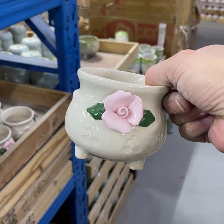 陶瓷花盆单场满9.9发8*7.5樱桃