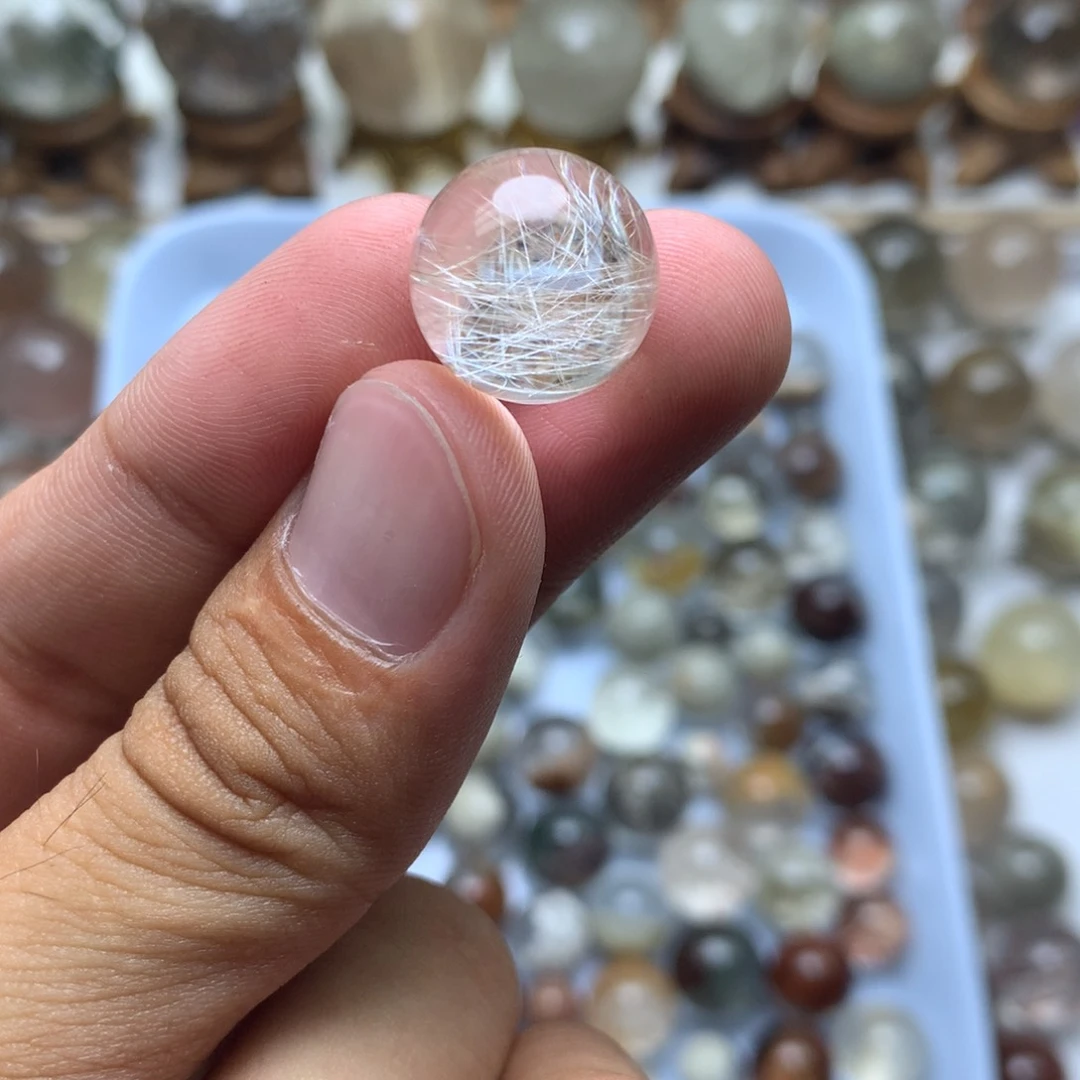 好***吃水晶珠宝半成品未镶嵌发晶球