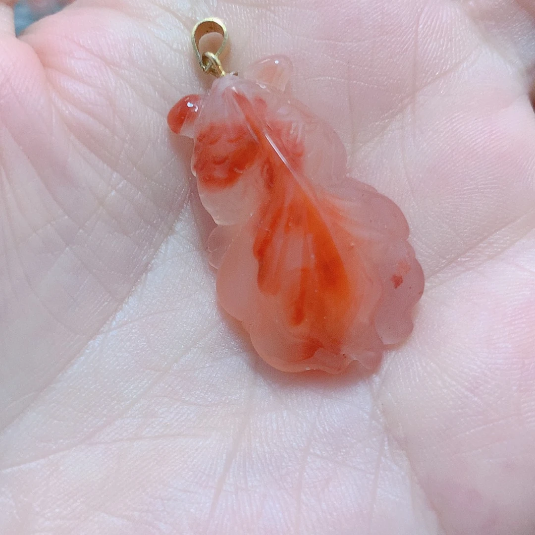 南红玛瑙银S925镶嵌吊坠(不含链)