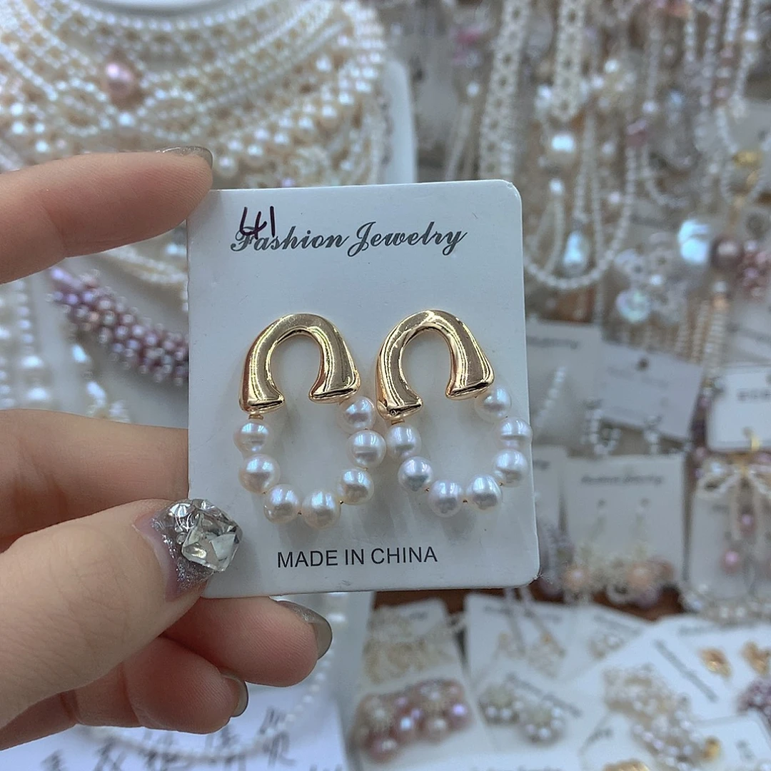 银S925镶嵌耳饰淡水珍珠