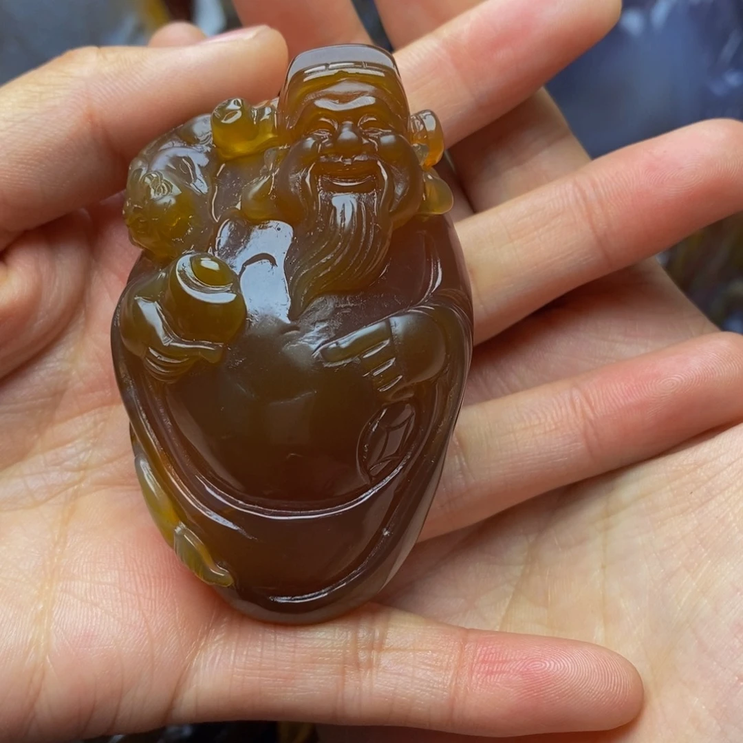 玛瑙/玉髓手把件未镶嵌?**.