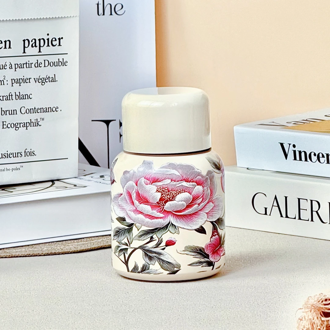 国风印花小胖丁保温杯便携迷你口袋礼品杯时尚高颜值随手杯密封