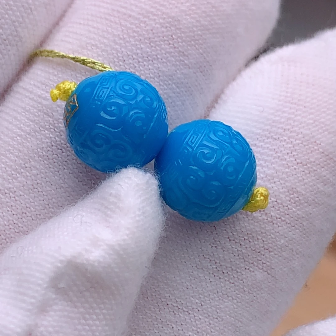 未镶嵌绿松石珠宝奇石9.4mm