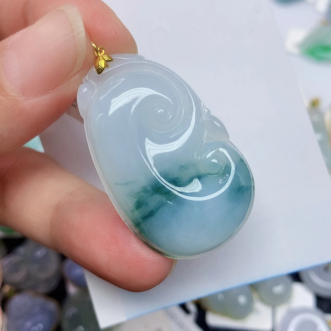 翡翠18K金镶嵌颈饰356669