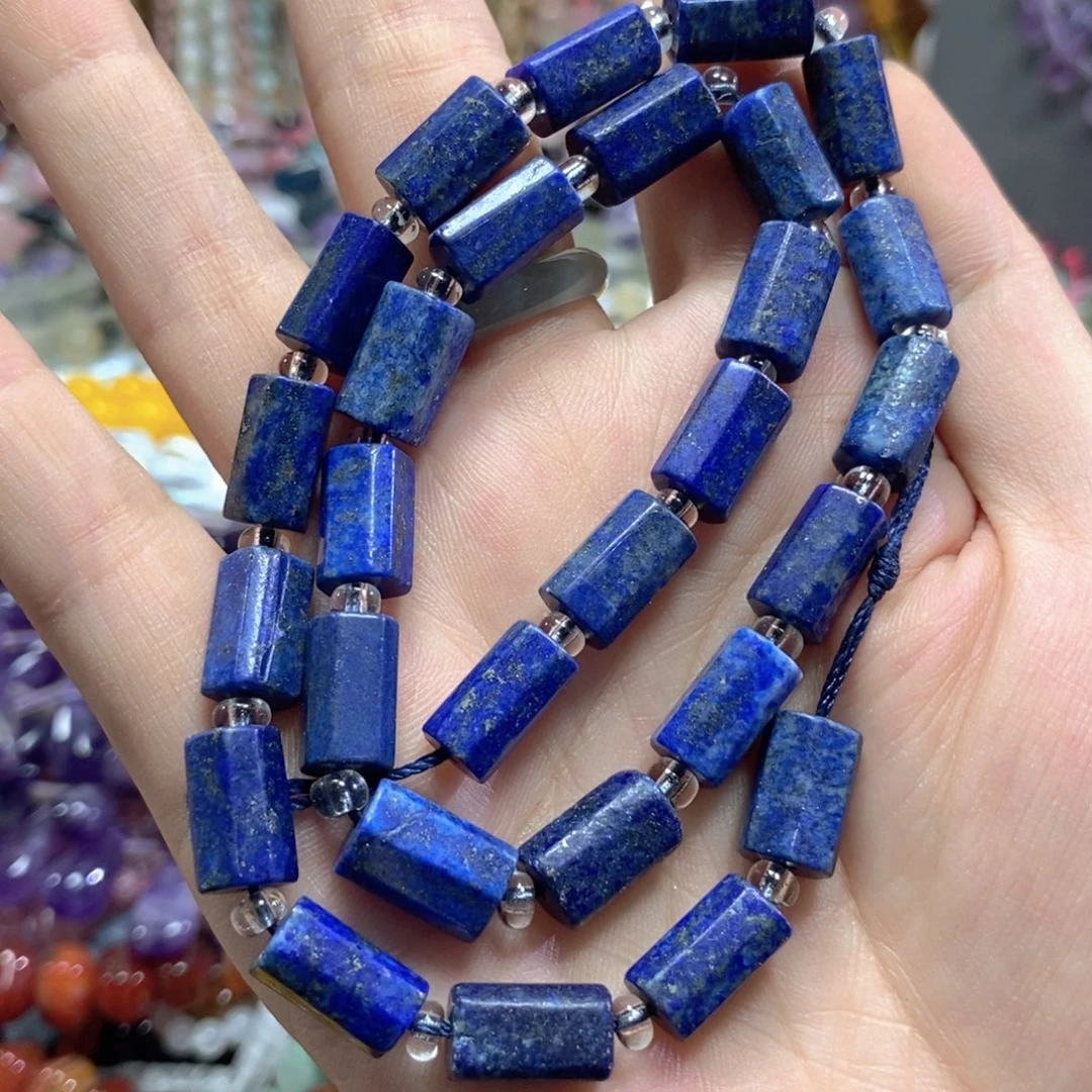 玛瑙/玉髓未镶嵌珠宝半成品青金柱子一条卡8*12mm