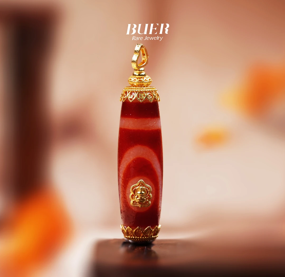 【不二】二眼玛瑙珠珠18k金DIY吊坠(多样性发)