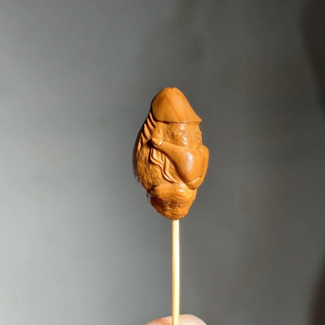 橄榄核手工雕刻一手遮天单籽单粒吊坠挂件
