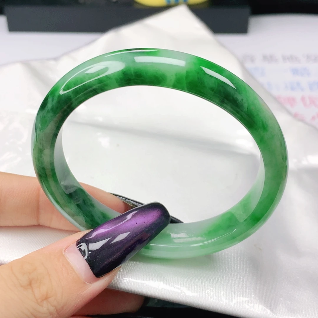 未镶嵌手镯翡翠翡翠53.8辣阳绿贵妃