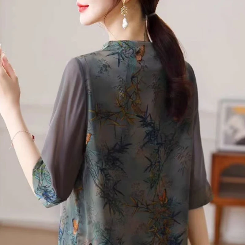 女神节宠粉福利夏新款新中式妈妈装上衣小衫宽松时尚T恤芬5816衫