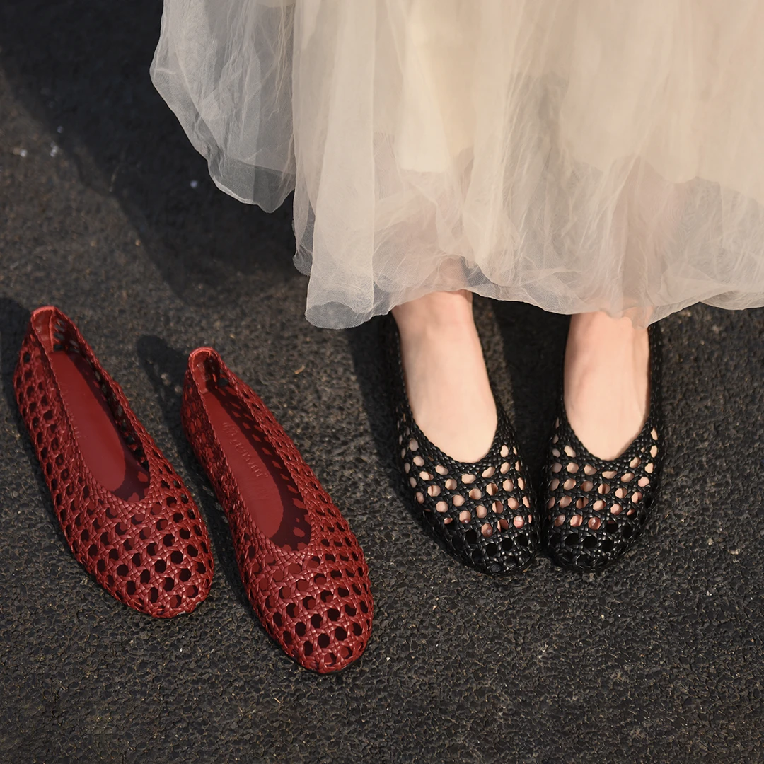 Artmu阿木原创复古手工编织女鞋镂空凉单鞋平底凉鞋新款2506A-1