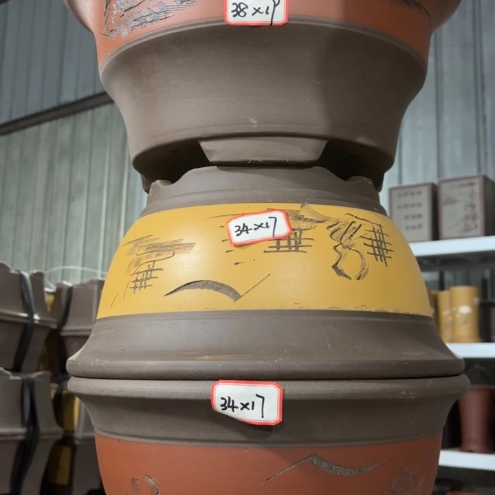 紫砂花盆100-3。