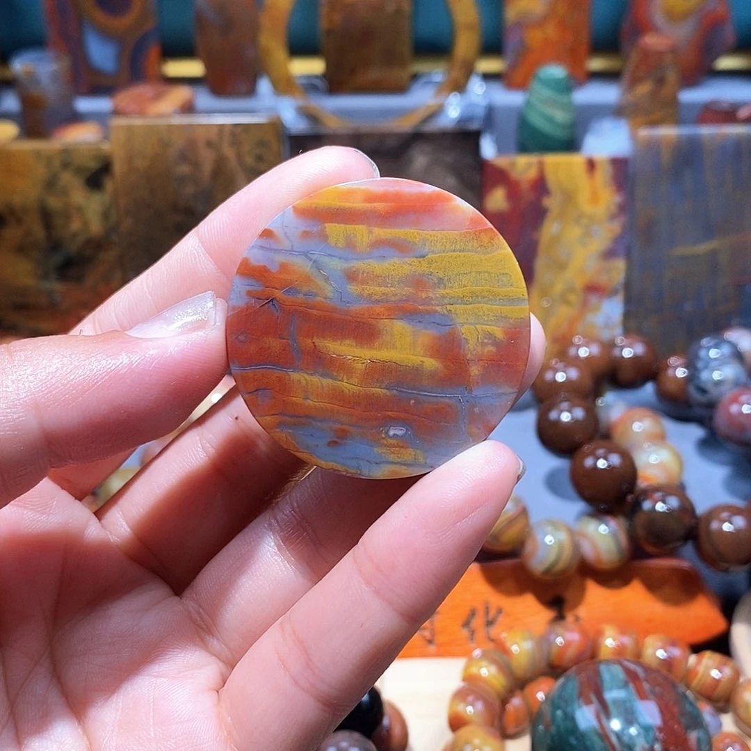 硅化玉天然北票硅化玉牌子未镶嵌